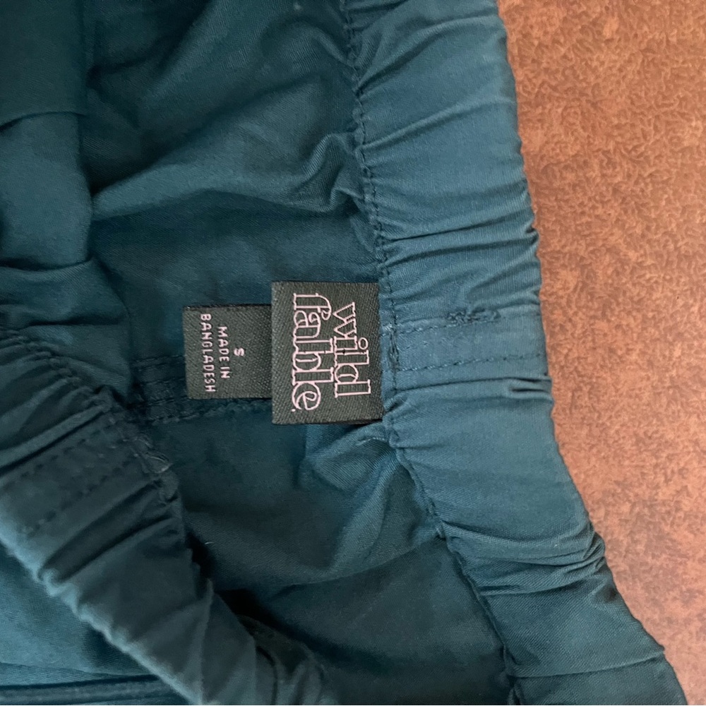 wild fable Teal Cargo/parachute Pants w/ forever 21 cropped graphic t - Picture 8 of 8